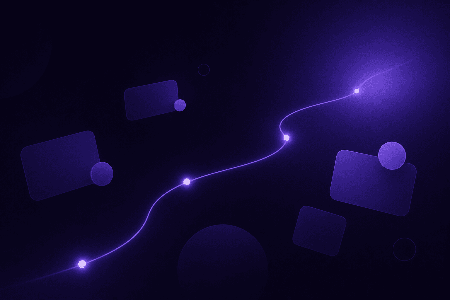 Abstract illustration of a gentle forward path with soft purple gradients, representing calm daily progress
