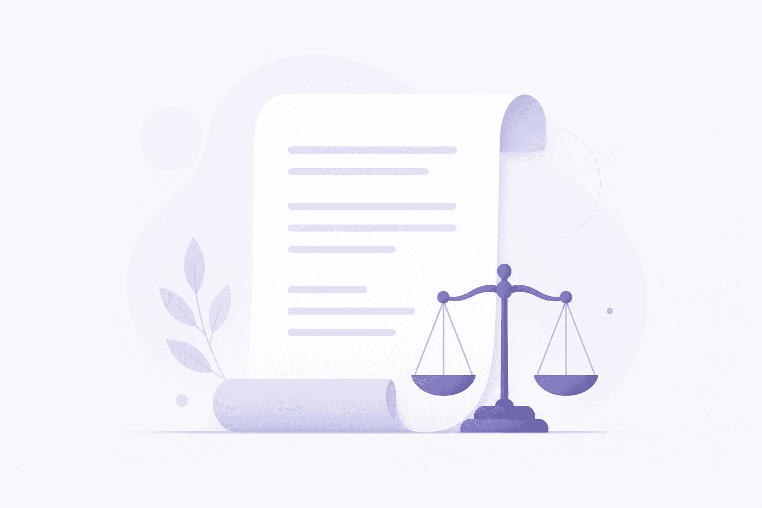 Minimal illustration of a legal document and balance scale